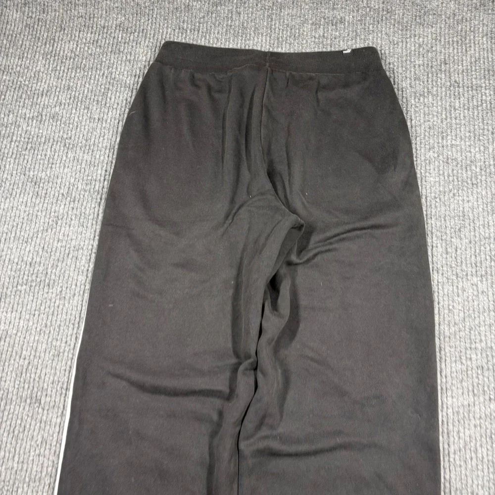 Puma Sweatpants Mens M Sportstyle Established 1948 Black Fleece Wide Leg Track